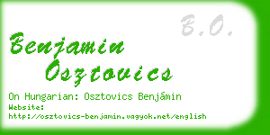 benjamin osztovics business card